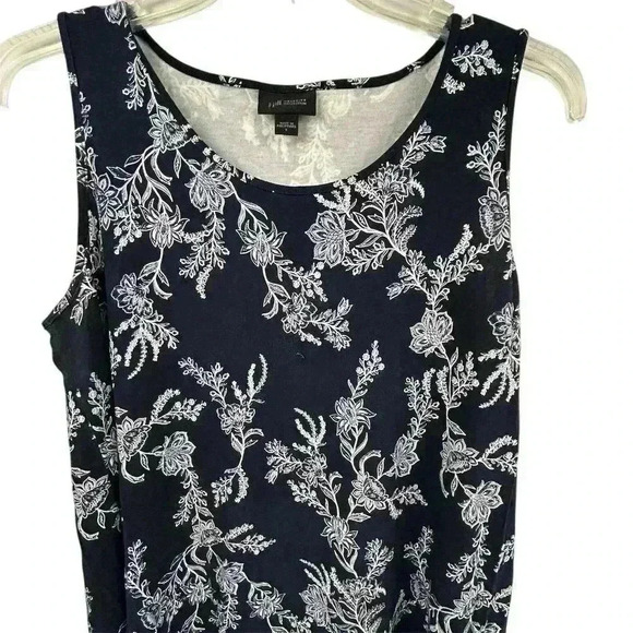 J.Jill Wearever Women's S Black Floral Tank Top Casual Basic - Picture 2 of 6